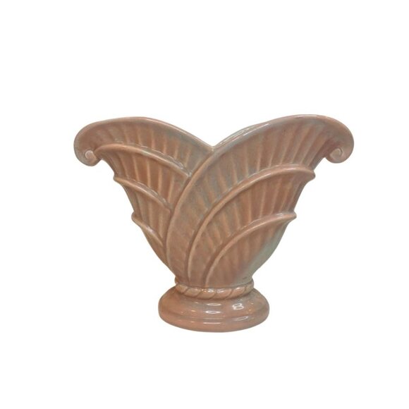 Artistic California 502 Pink Blue Fan Vase Art Deco Style Pottery 9"h x 12"h x 3 - Picture 2 of 10